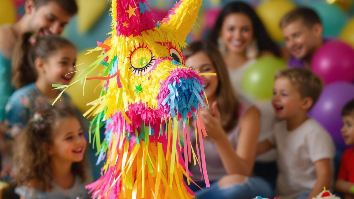 Homarkable Lot 6 Piñatas Papillons Enfants - Thème Papillon Fille Anniversaire Carnaval Fête 3-12 Ans + Bandeaux Pinatas Anniversaire