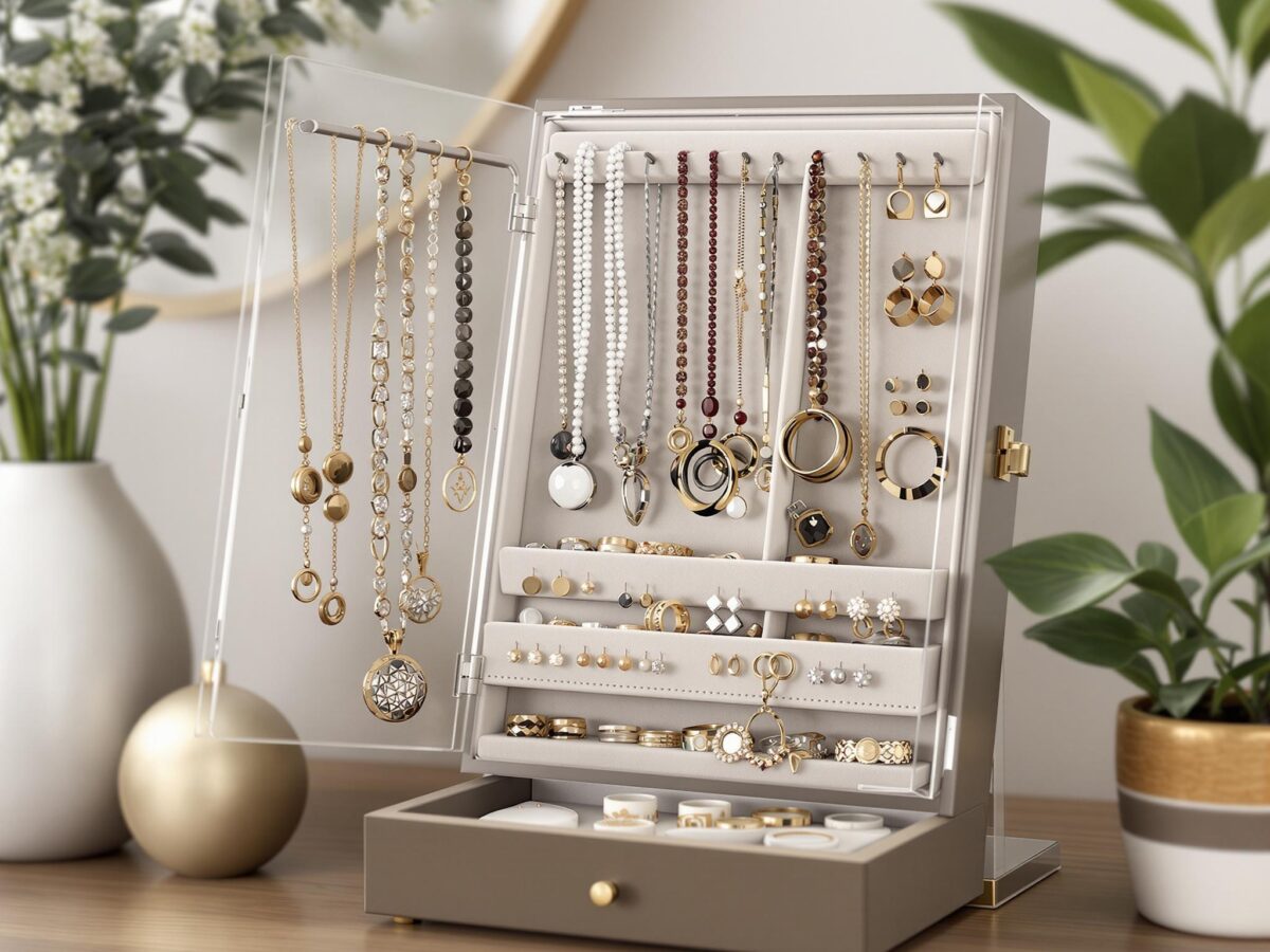 Boîte à Bijoux élégante Pour Boucles D'oreilles - Dimensions 23,5x13,5x10,5 Cm - Neuf Avec étiquettes