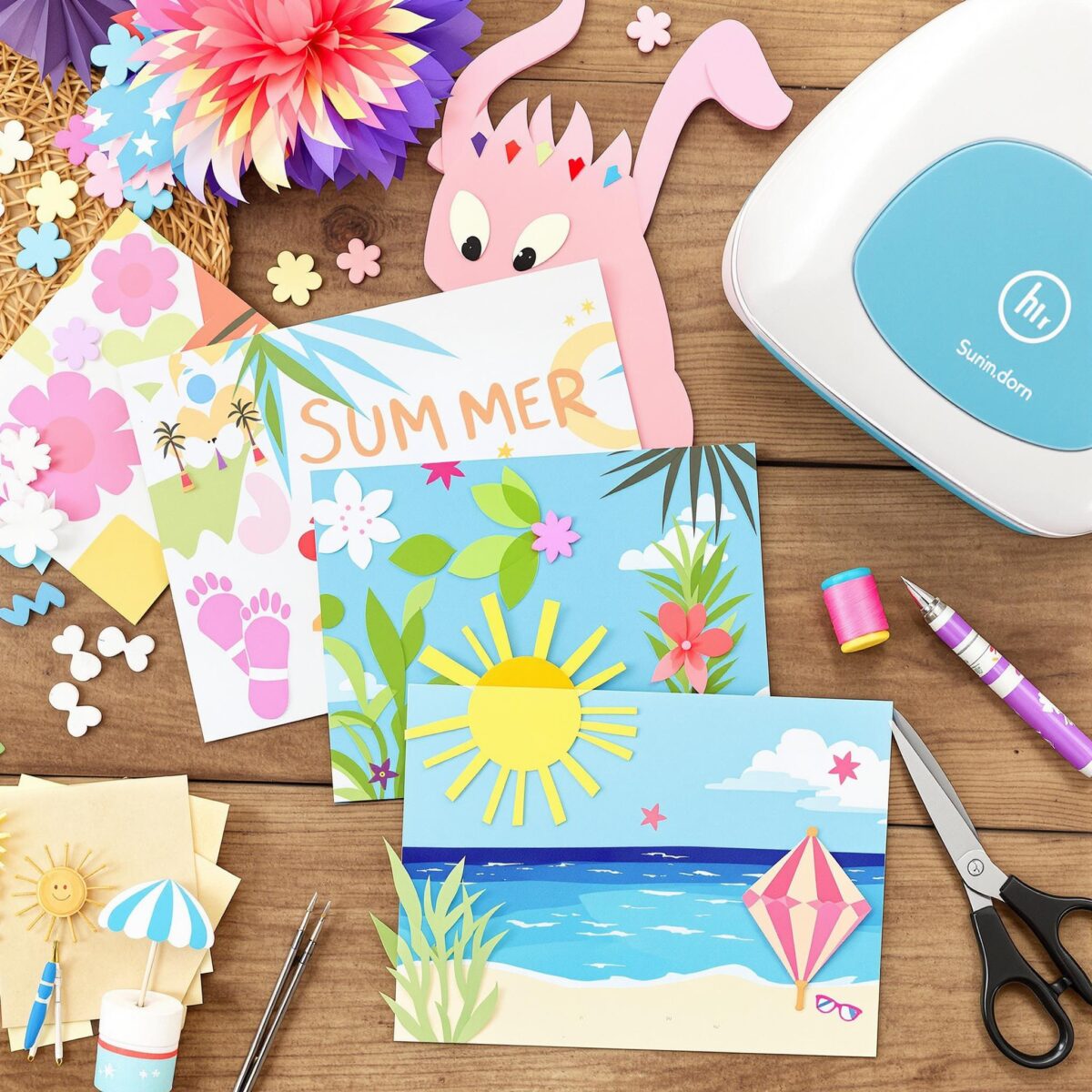 Créez des cartes postales estivales avec une perforatrice scrapbooking