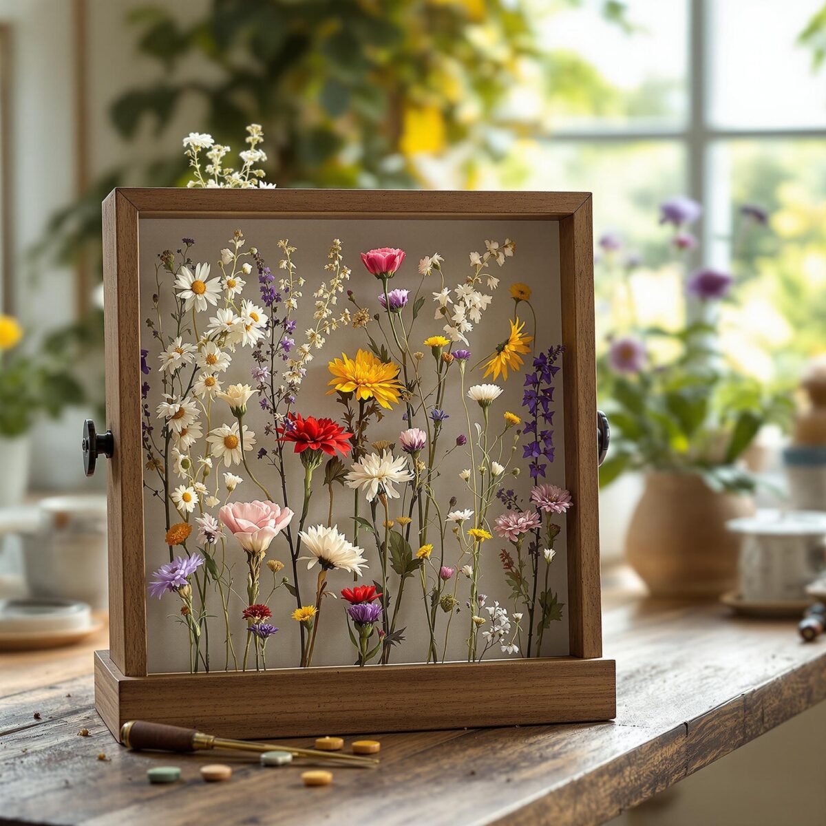 Utiliser une presse à fleurs pour créer des décorations DIY tendance