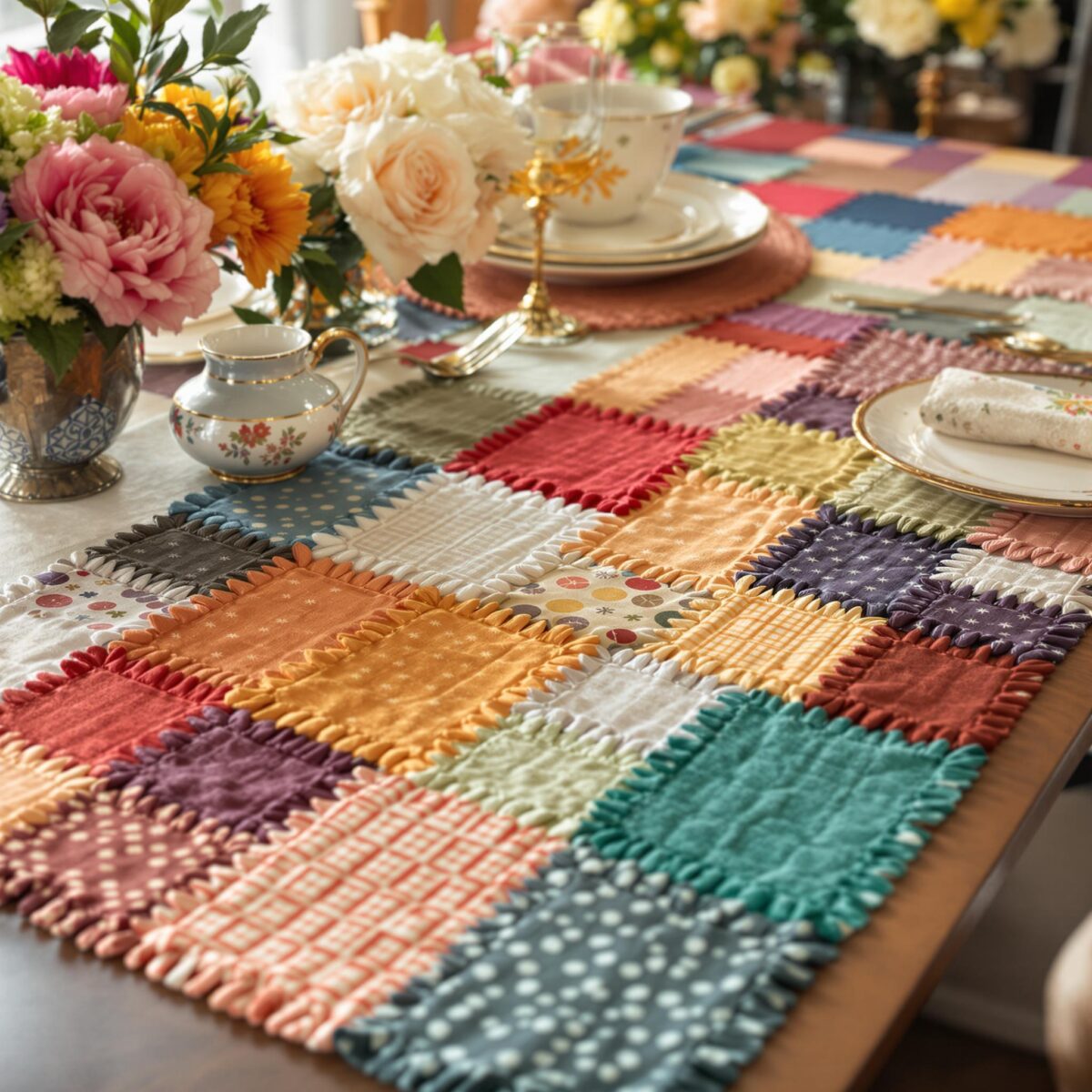 DIY chutes de tissu : créez des sets de table uniques en patchwork