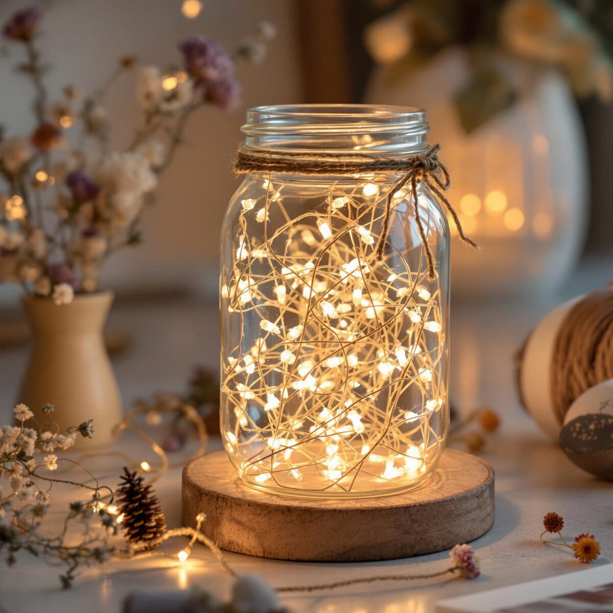 Transformez vos bocaux en verre en lampe d'ambiance DIY unique