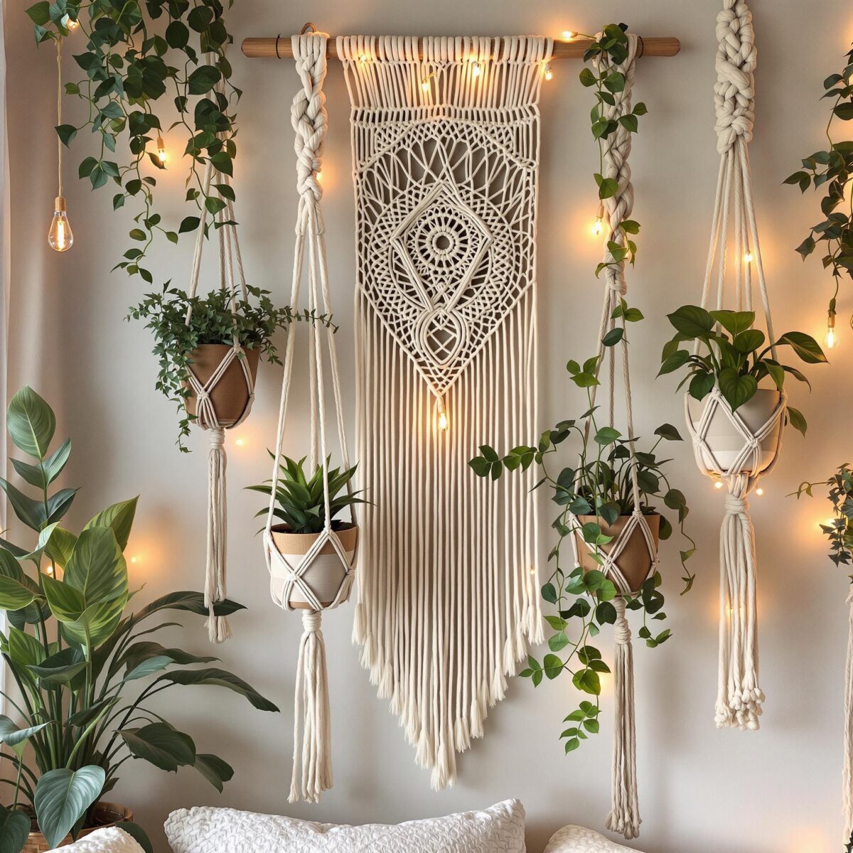 Découvrez le macramé bohème : l'art des nœuds pour sublimer votre intérieur