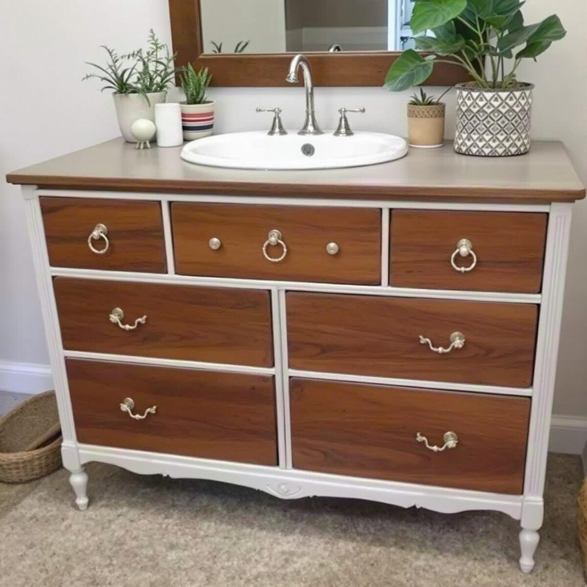 Transformez une vieille commode en meuble vasque DIY : créatif et écolo