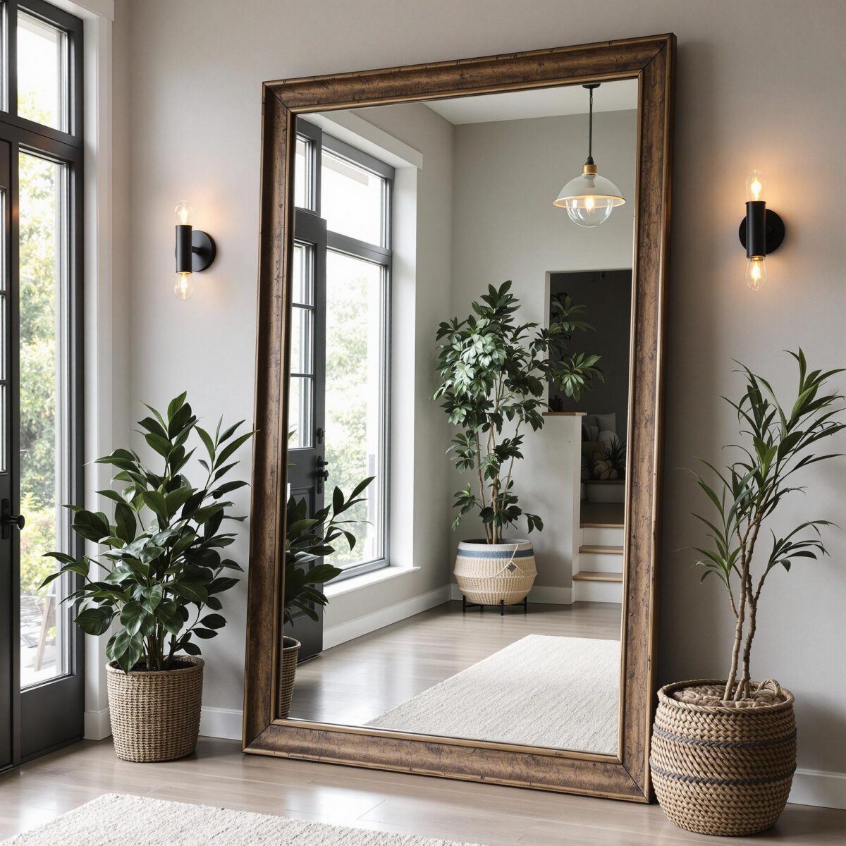 Transformez votre entrée avec un miroir XXL fait maison