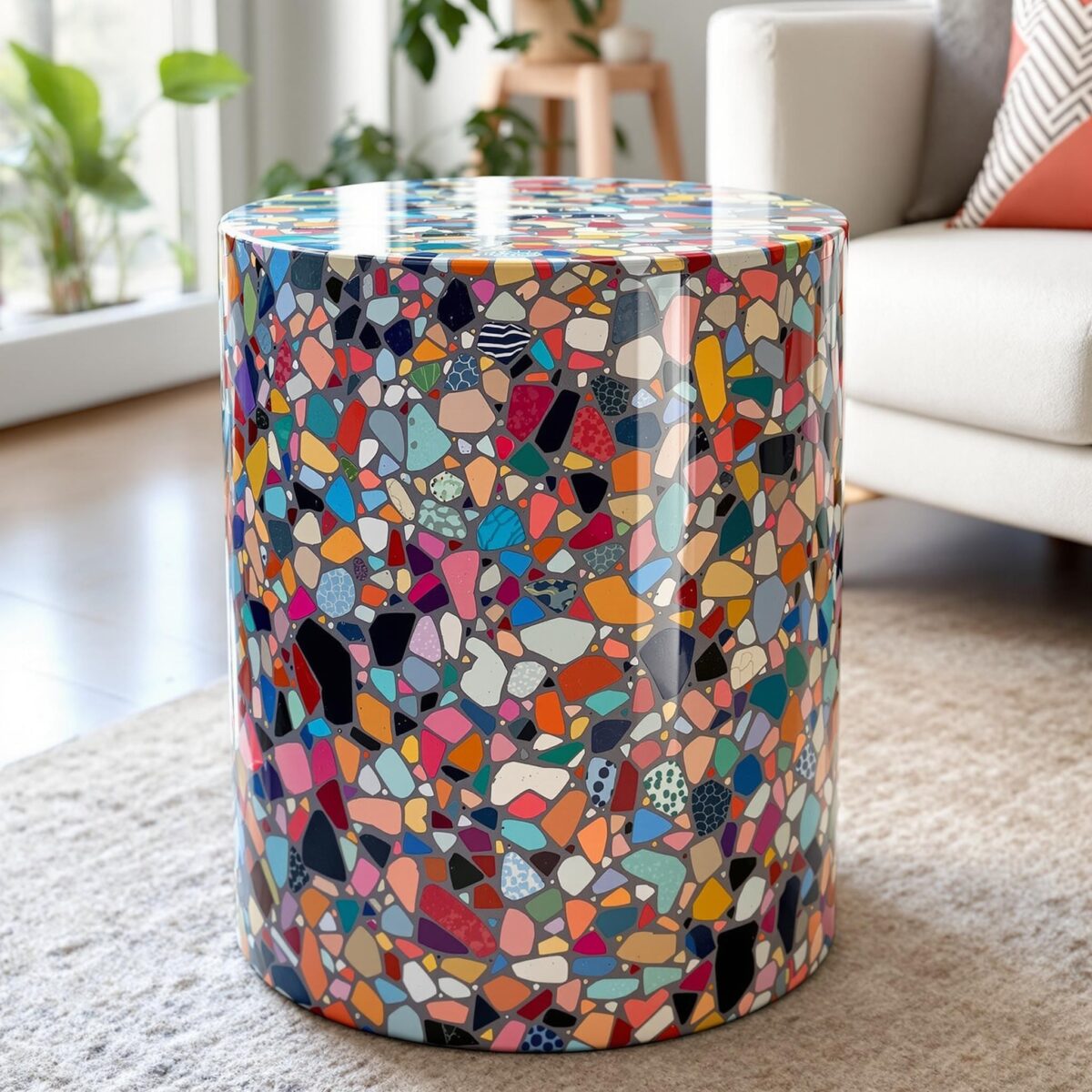 Transformez un tabouret en pièce maîtresse avec le terrazzo maison