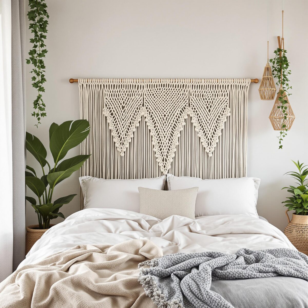 Transformez votre chambre avec une tête de lit macramé DIY