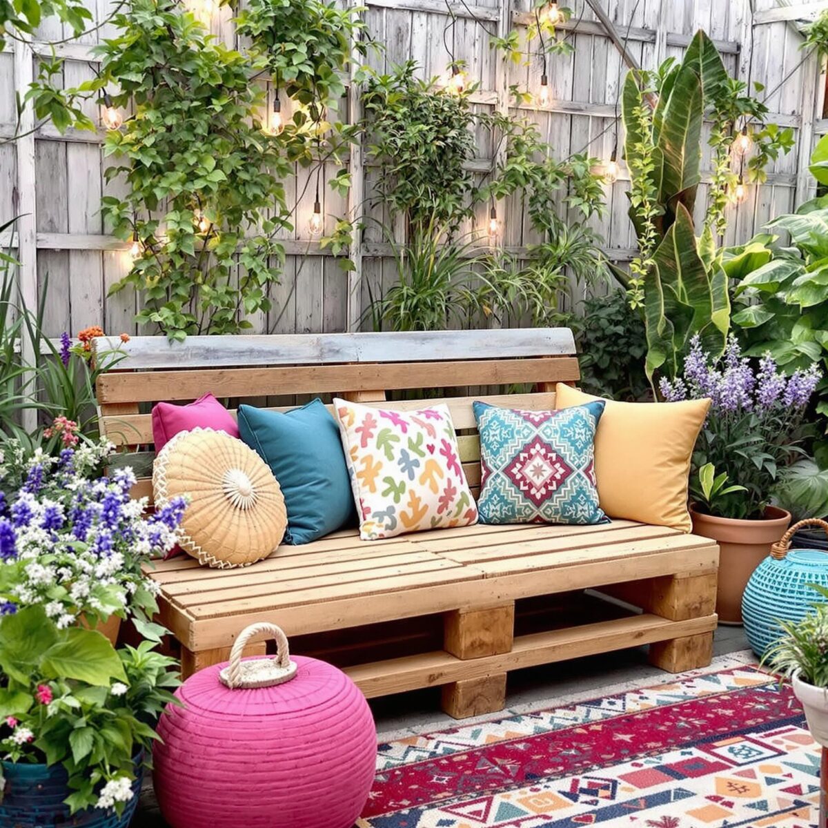 Upcycling jardin DIY : transformez une palette en banc design