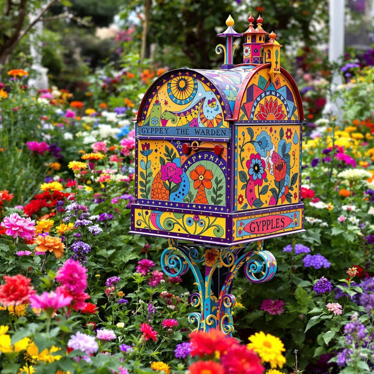 Transformez votre jardin avec une boîte aux lettres roulotte colorée