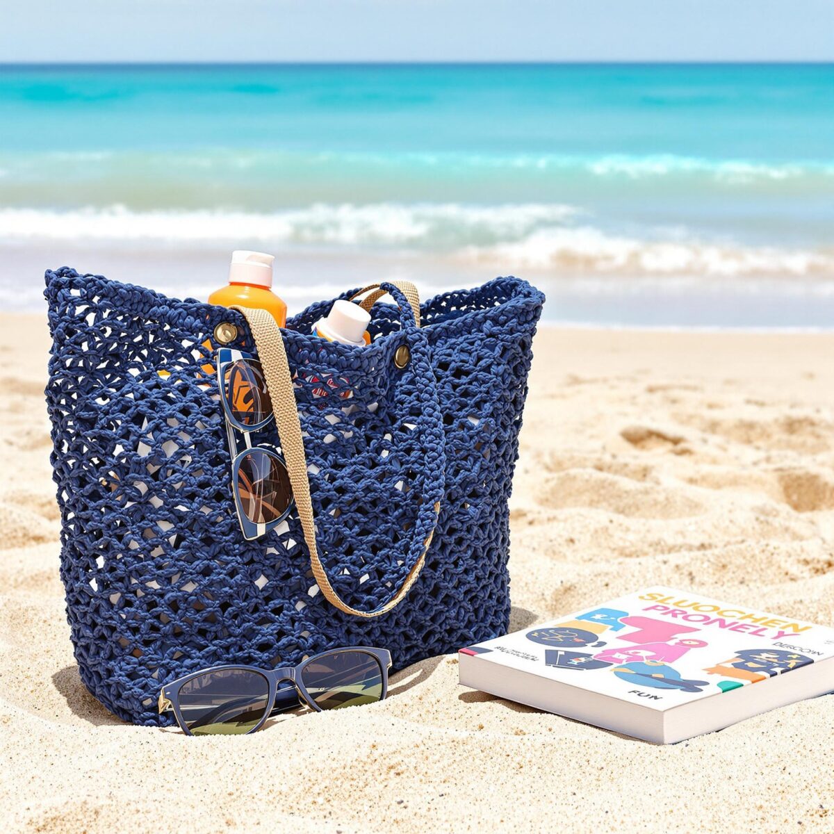 Découvrez le cabas au crochet bleu marine, l'accessoire parfait de l'été