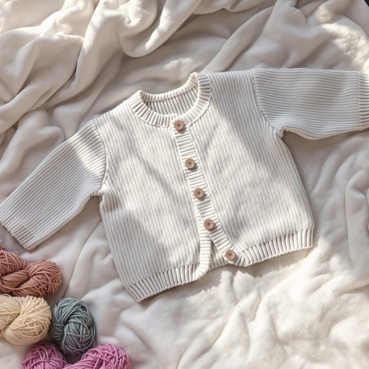 Découvrez le gilet pour bébé tricoté en côtes plates pour l'hiver
