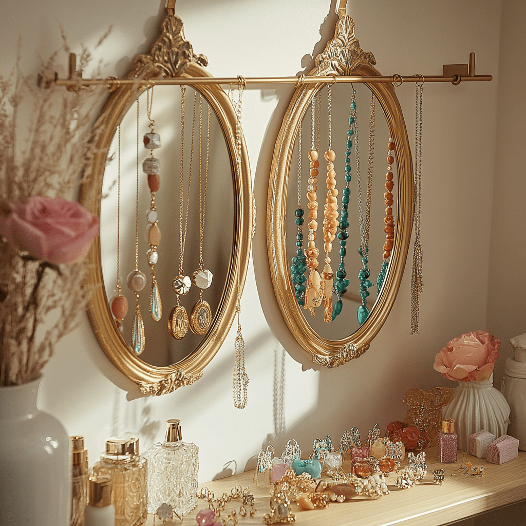 miroir en porte bijoux