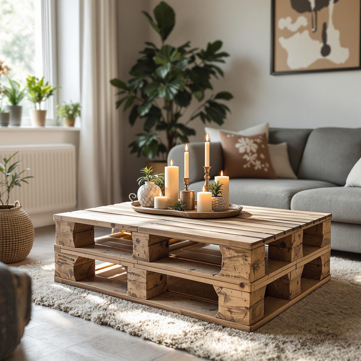 Créez une table basse palette unique pour votre salon facilement