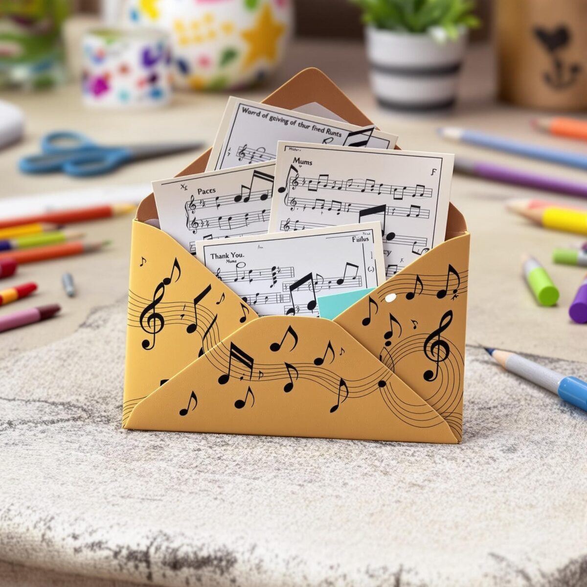 Créez une enveloppe partition pour la fête de la musique